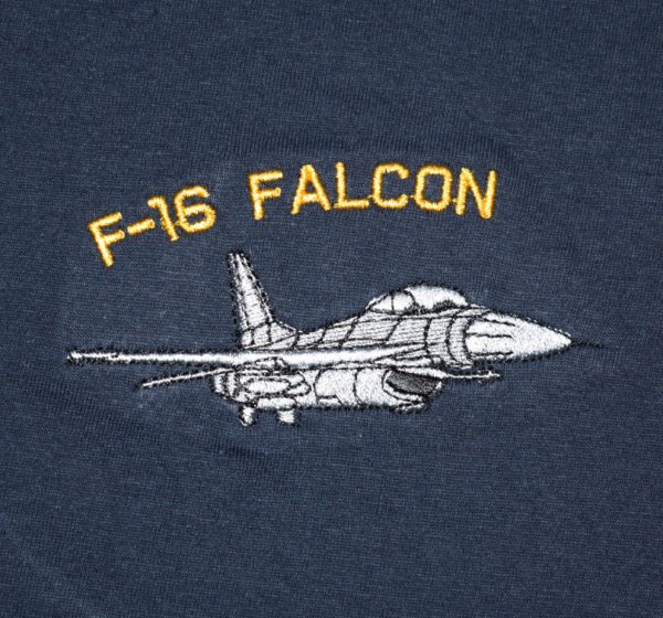 Triko s výšivkou F-16 FALCON tmavě modré - Image 2